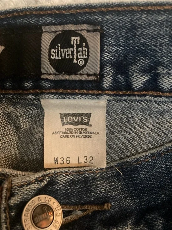 Levis Silvertab Men's baggy Jeans Y2K 36x32 - Picture 5 of 11